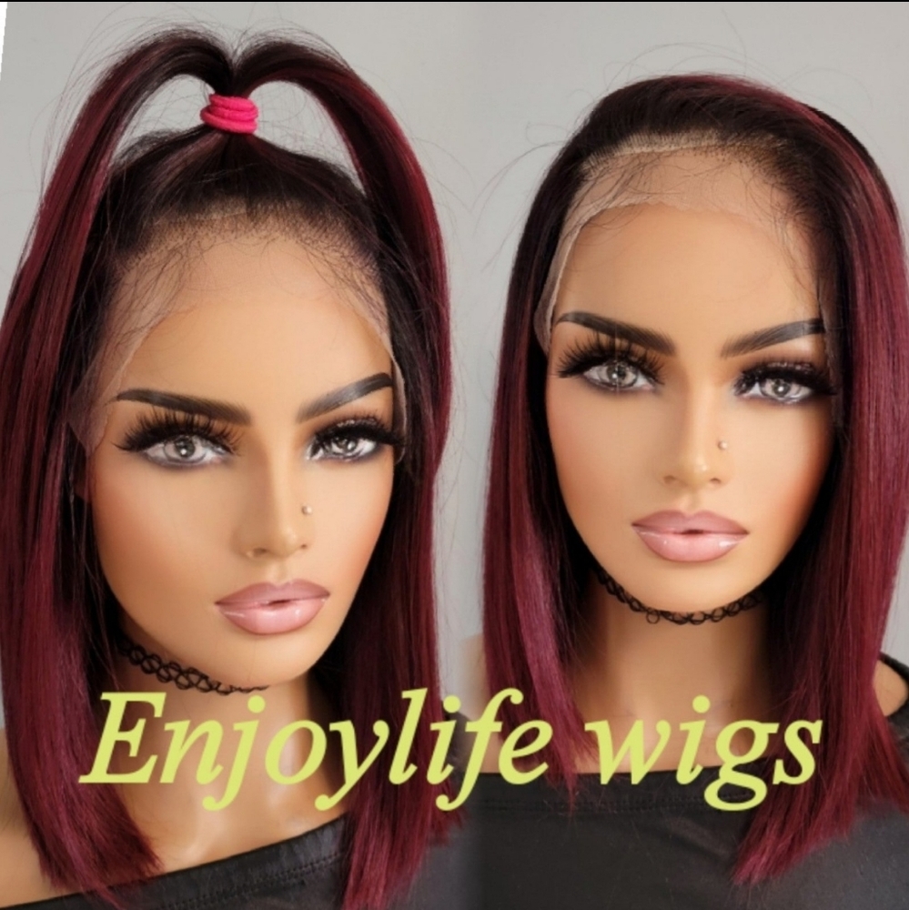 Sexy Human hair HD Freepart Lace Front bob wig